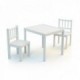 Ensemble 1 table + 2 chaises AT4 Webaby Blanc