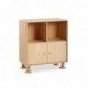 Meuble hauteur 87 cm - Coloris Hetre - 4 cases et 2  portes