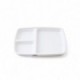 LOT DE 6 Plateaux 3 compartiments melamine blanc