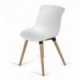 CHAISE PLUM - REUNION/VISITEUR PIED BOIS ET ASSISE COQUE - Blanc