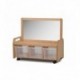 UNITÉ DE RANGEMENT BASSE MOBILE AVEC MIROIR + 3 BACS